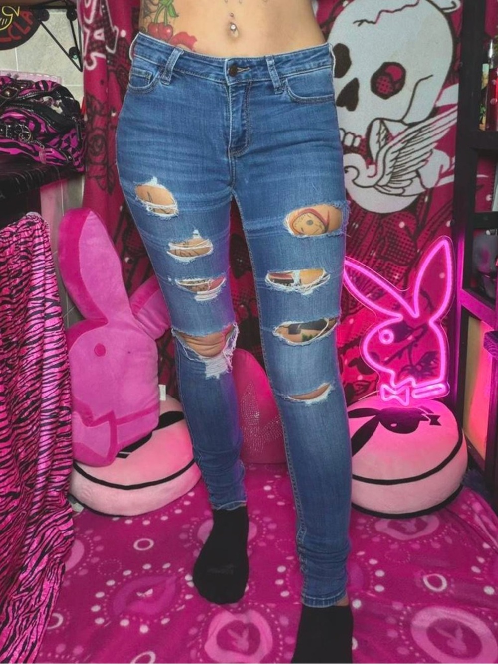 Hollister Skinny Ripped Distressed Jeans Size 25”